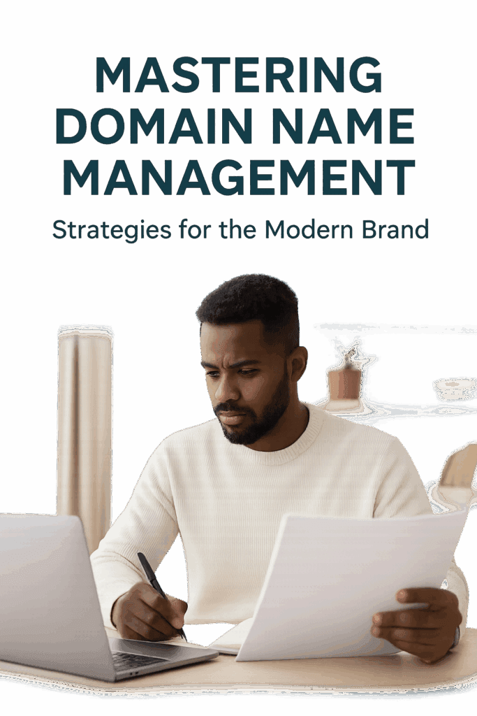 Cover image for the Ace Intl Media eBook “Mastering Domain Name Management: Strategies for the Modern Brand”