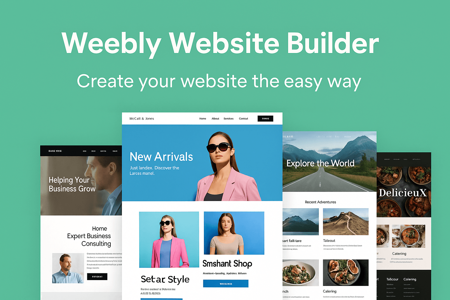 Landscape banner showing Weebly Website Builder templates