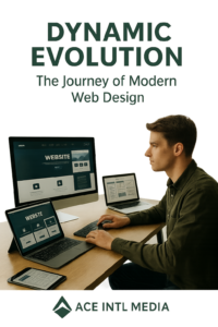 Cover image for the Ace Intl Media eBook “Dynamic Evolution: The Journey of Modern Web Design”
