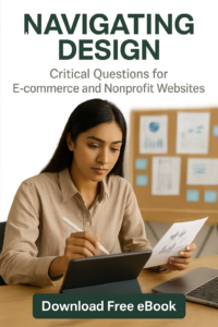 Cover image for the Ace Intl Media eBook “Navigating Design: Critical Questions for E-commerce and Nonprofit Websites”