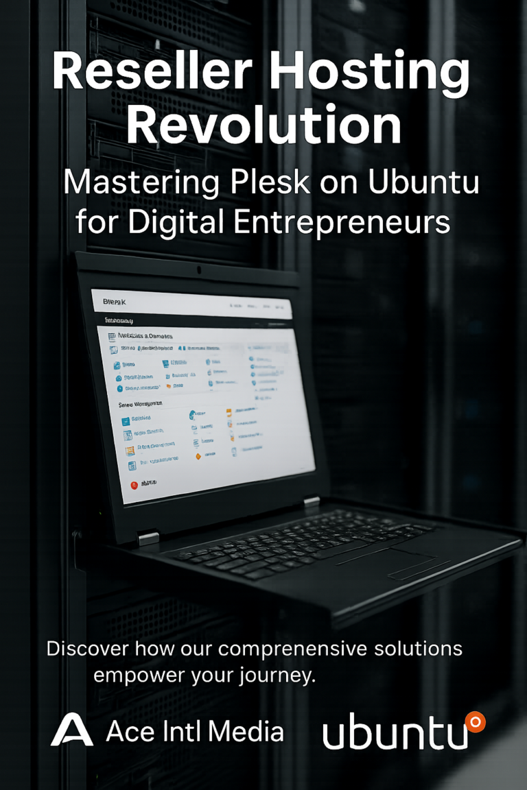 Cover image for the Ace Intl Media eBook “Reseller Hosting Revolution: Mastering Plesk on Ubuntu for Digital Entrepreneurs”