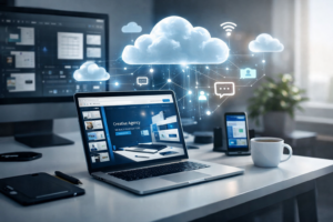 Cloud communication technology enhancing modern web design workflows and collaborative digital development